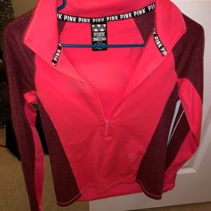 NWOT Pink VS Half zip up jacket